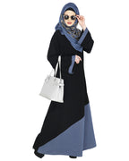 Casual Highlighted Abaya Steel Blue