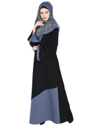 Casual Highlighted Abaya Steel Blue