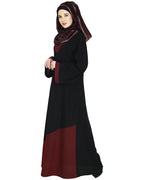 Casual Highlighted Abaya Wine