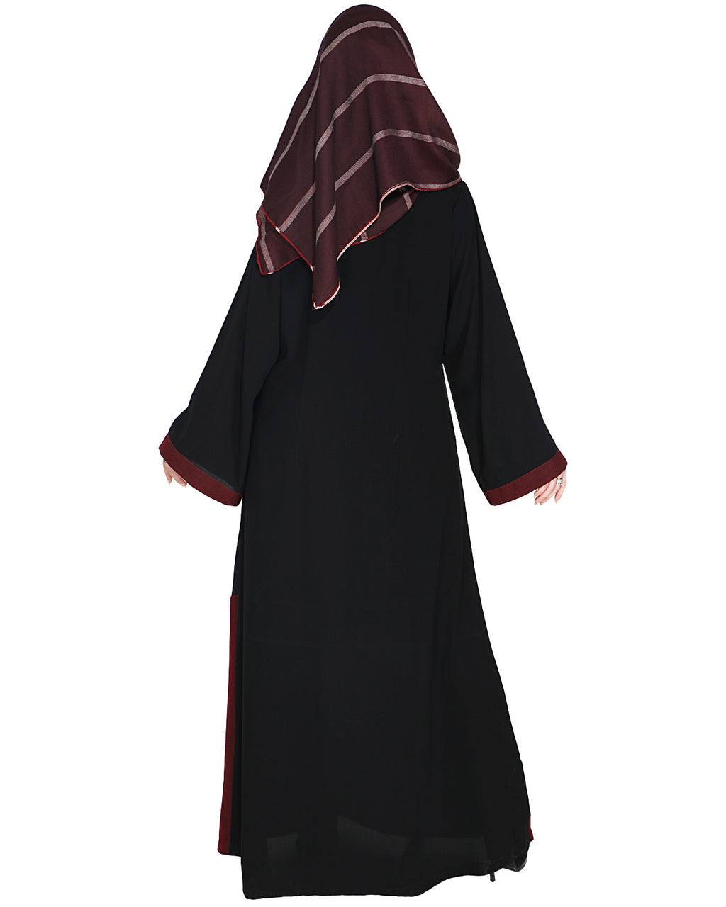 Casual Highlighted Abaya Wine