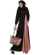 Pretty Pink Layered Abaya Pink & Black