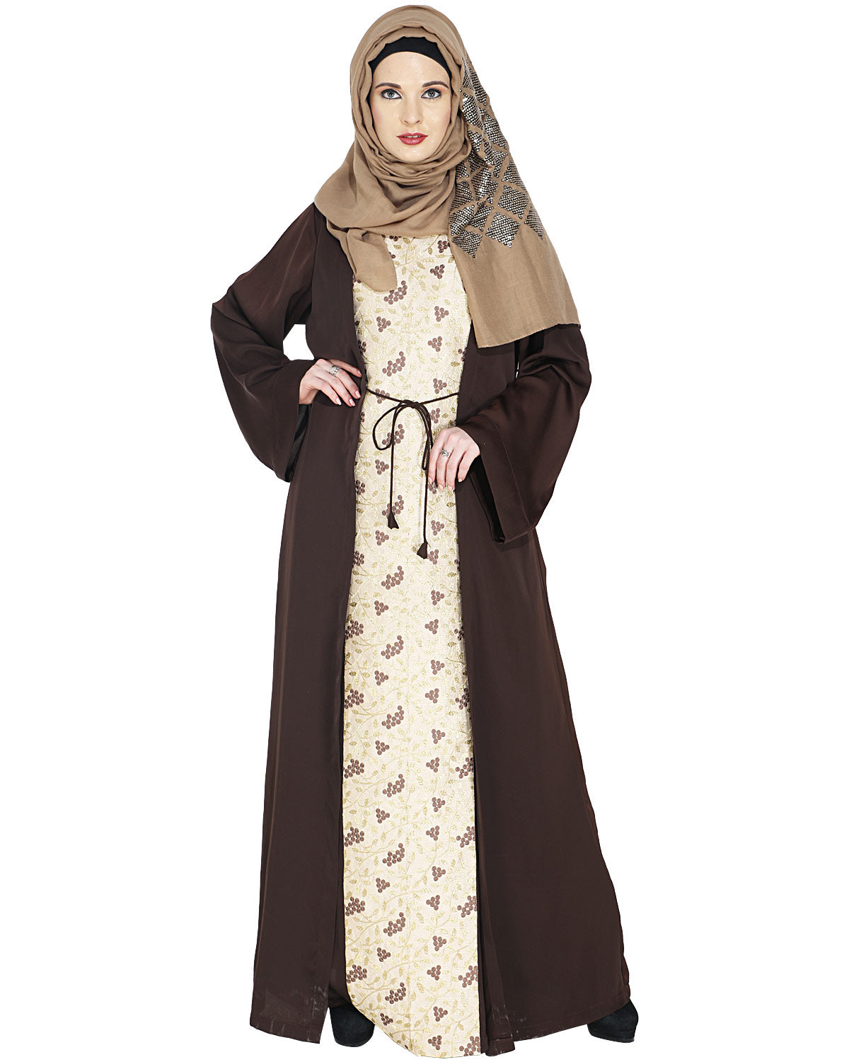 Effortless Layered Abaya Brown