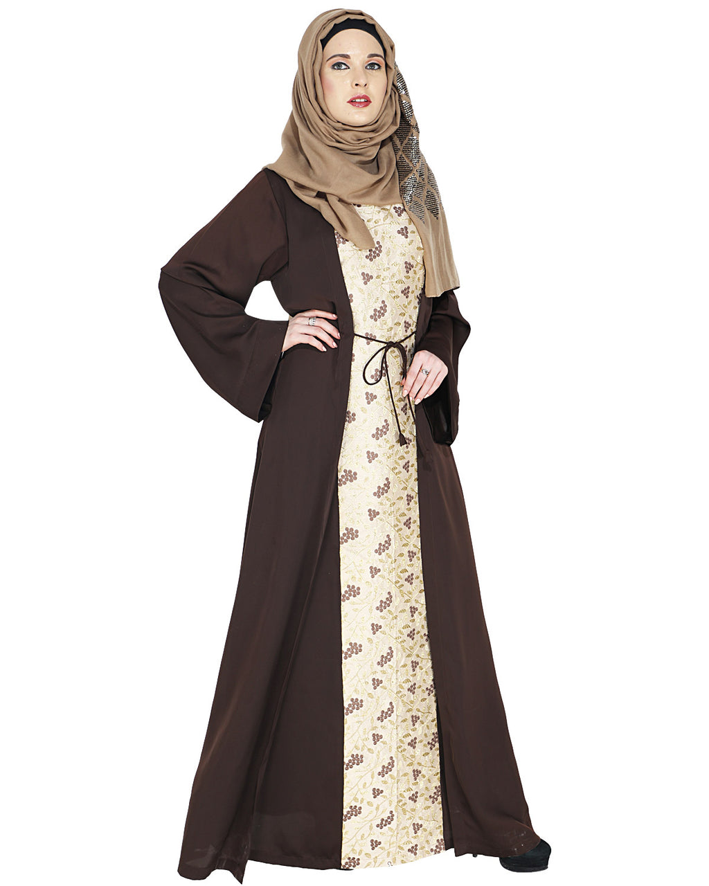 Effortless Layered Abaya Brown