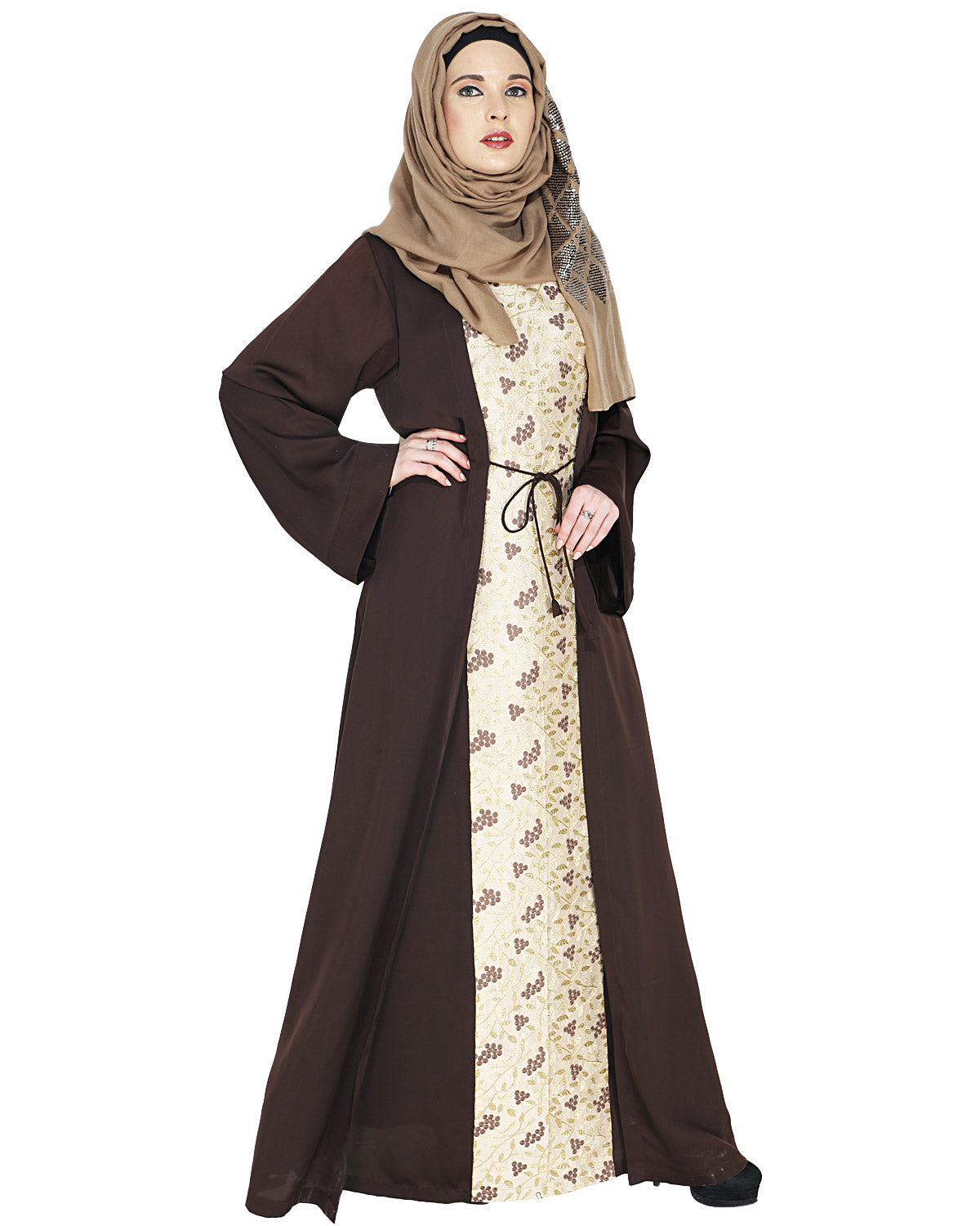 Effortless Layered Abaya Brown