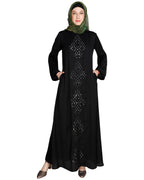 Prismatic Mirror Work Abaya Black
