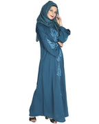 Prismatic Mirror Work Abaya Green