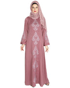 Prismatic Mirror Work Abaya Grey