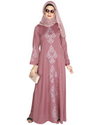Prismatic Mirror Work Abaya Grey