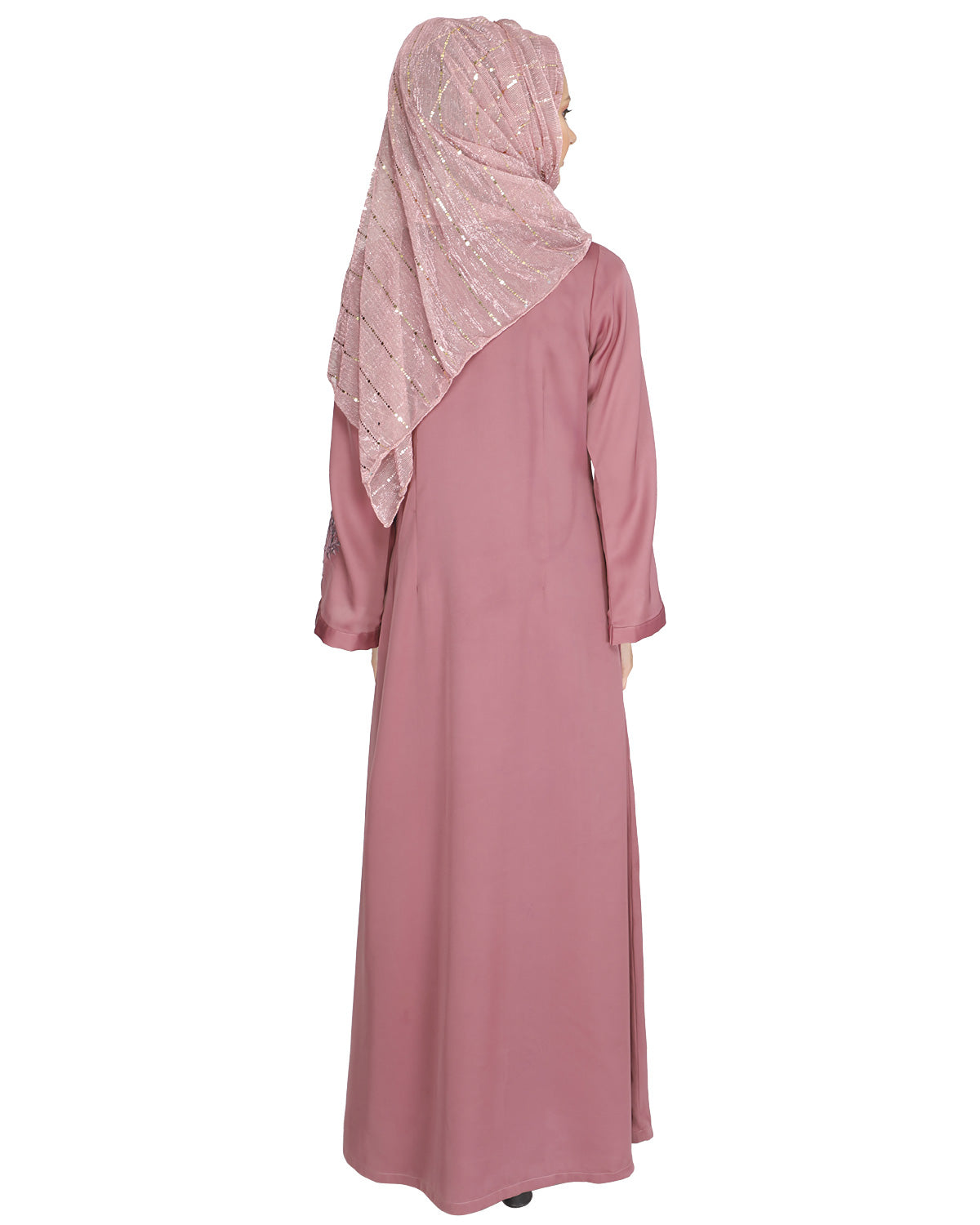 Prismatic Mirror Work Abaya Grey