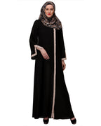 Slit Sleeve Black & Beige Abaya Black & Beige