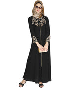 Feather Shot Abaya Black