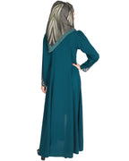 Feather Shot Abaya Bottle Green