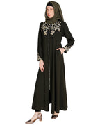 Feather Shot Abaya Dark Olive
