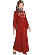 Feather Shot Abaya Wine