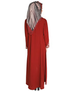 Feather Shot Abaya Wine