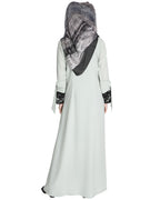 Lace & Bow Detailed Abaya Sage Green