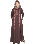 Descent Chikan Abaya Onion Pink