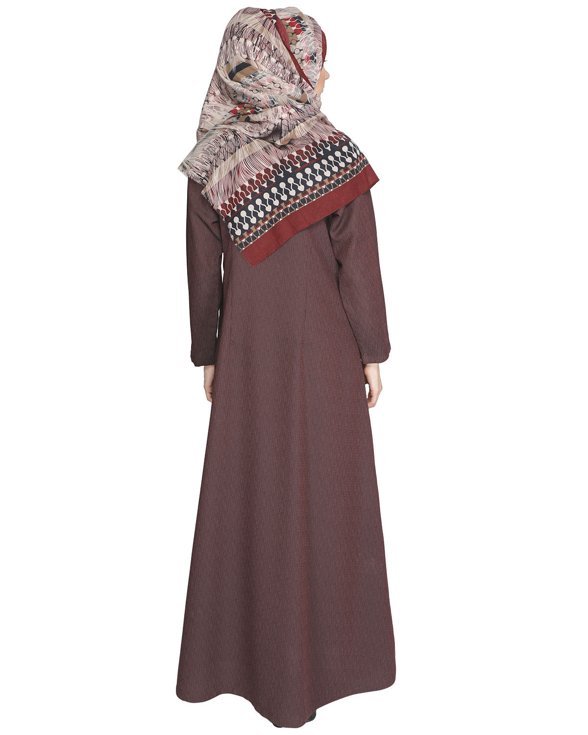 Descent Chikan Abaya Onion Pink