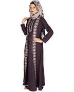 Descent Chikan Abaya Purple