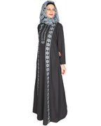 Descent Chikan Abaya Dark Grey