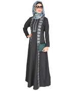 Descent Chikan Abaya Dark Grey
