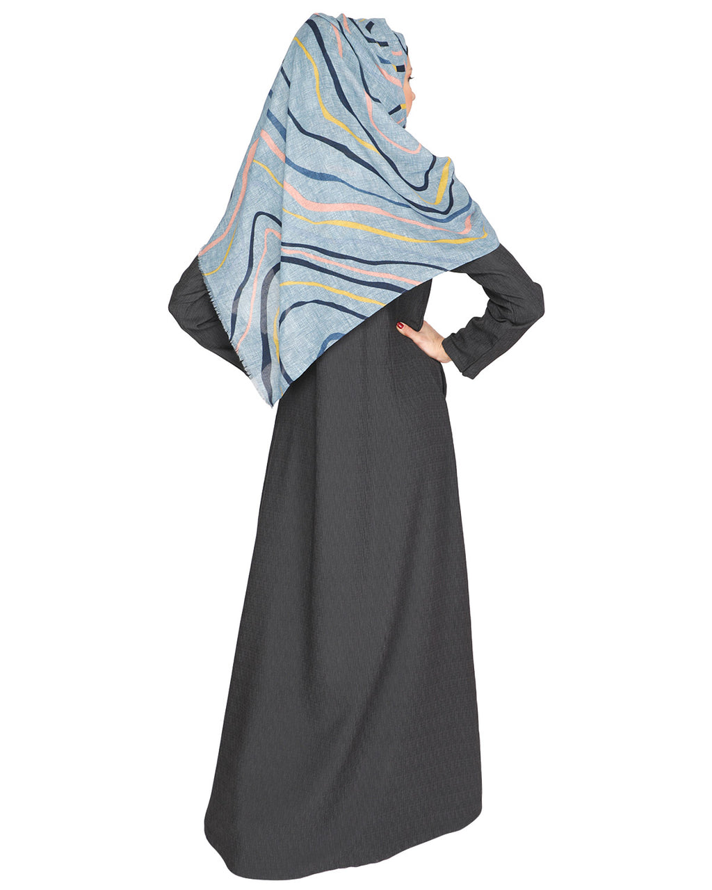 Descent Chikan Abaya Dark Grey