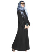 Daisy Drill Abaya Black