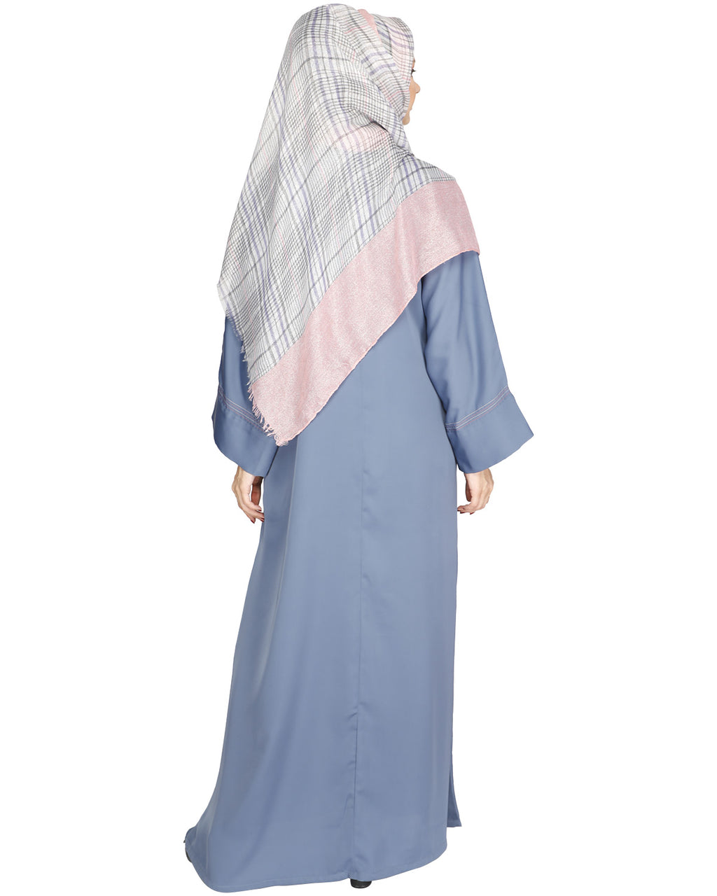 Daisy Drill Abaya Bluish Grey