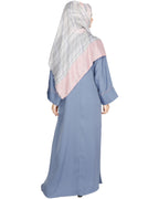 Daisy Drill Abaya Bluish Grey