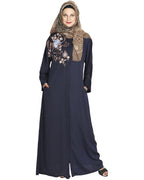 Daisy Drill Abaya Dark Blue