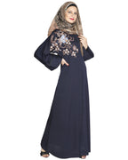 Daisy Drill Abaya Dark Blue