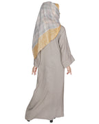 Daisy Drill Abaya Grey