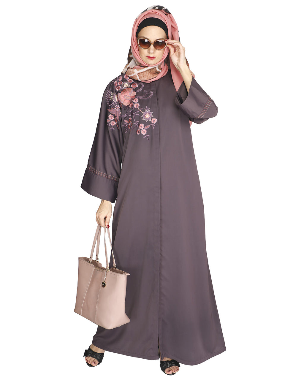 Daisy Drill Abaya Light Purple