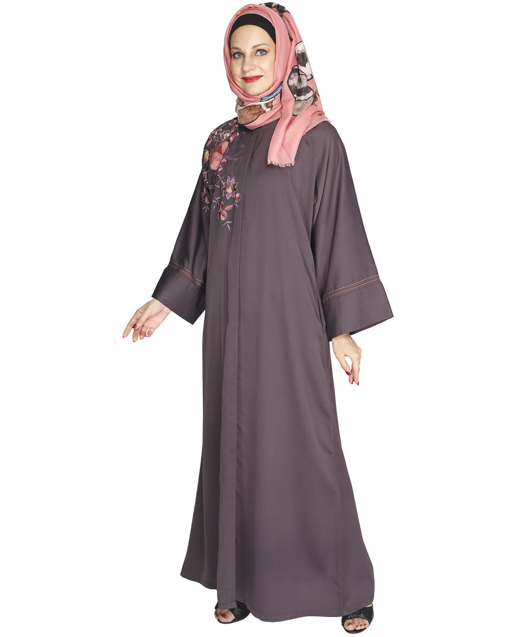 Daisy Drill Abaya Light Purple