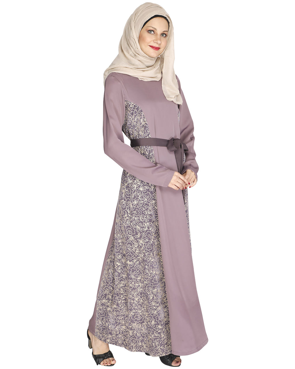 Opulent Velt Abaya Purple