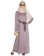 Opulent Velt Abaya Purple