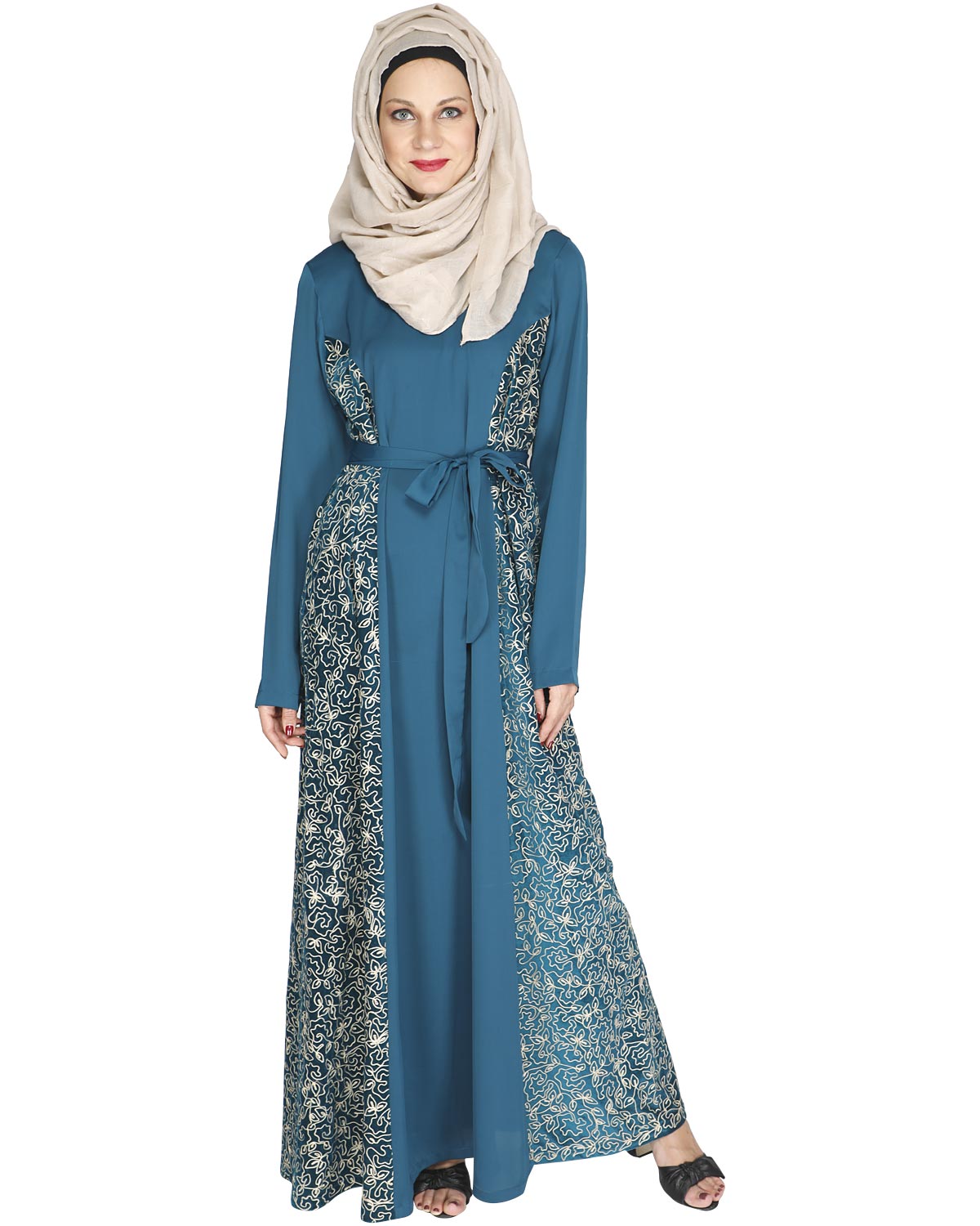 Opulent Velt Abaya Green