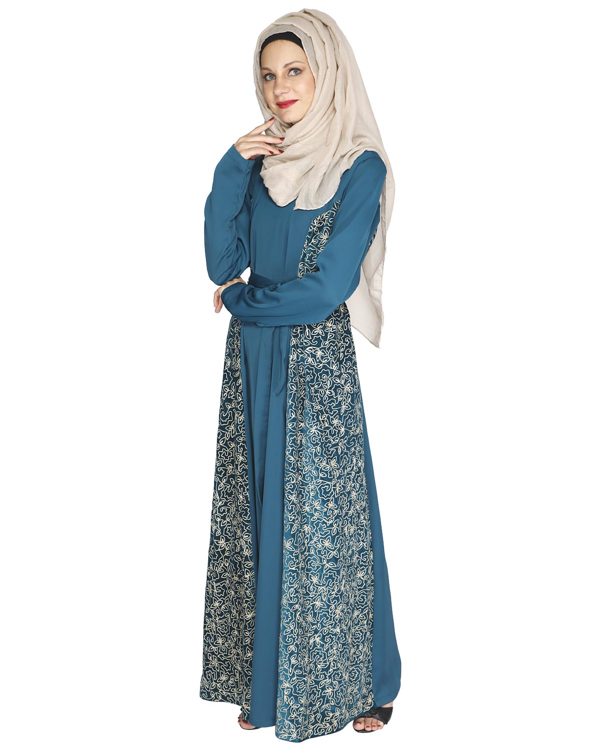 Opulent Velt Abaya Green