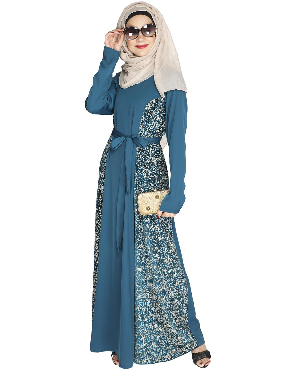 Opulent Velt Abaya Green