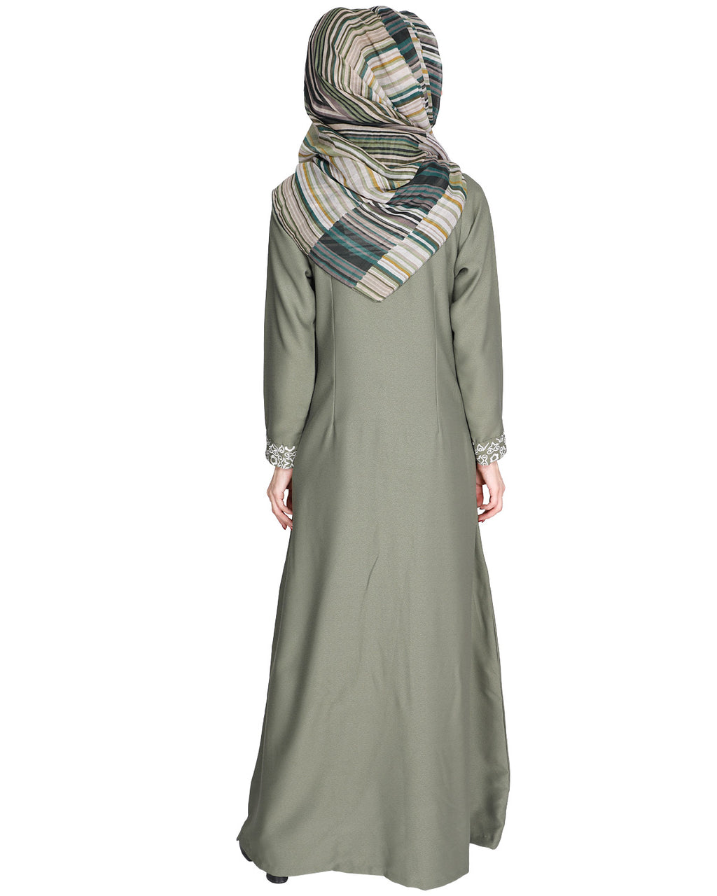 Mushroom embroidered Abaya Dead Mint