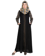 Role Down Abaya Black