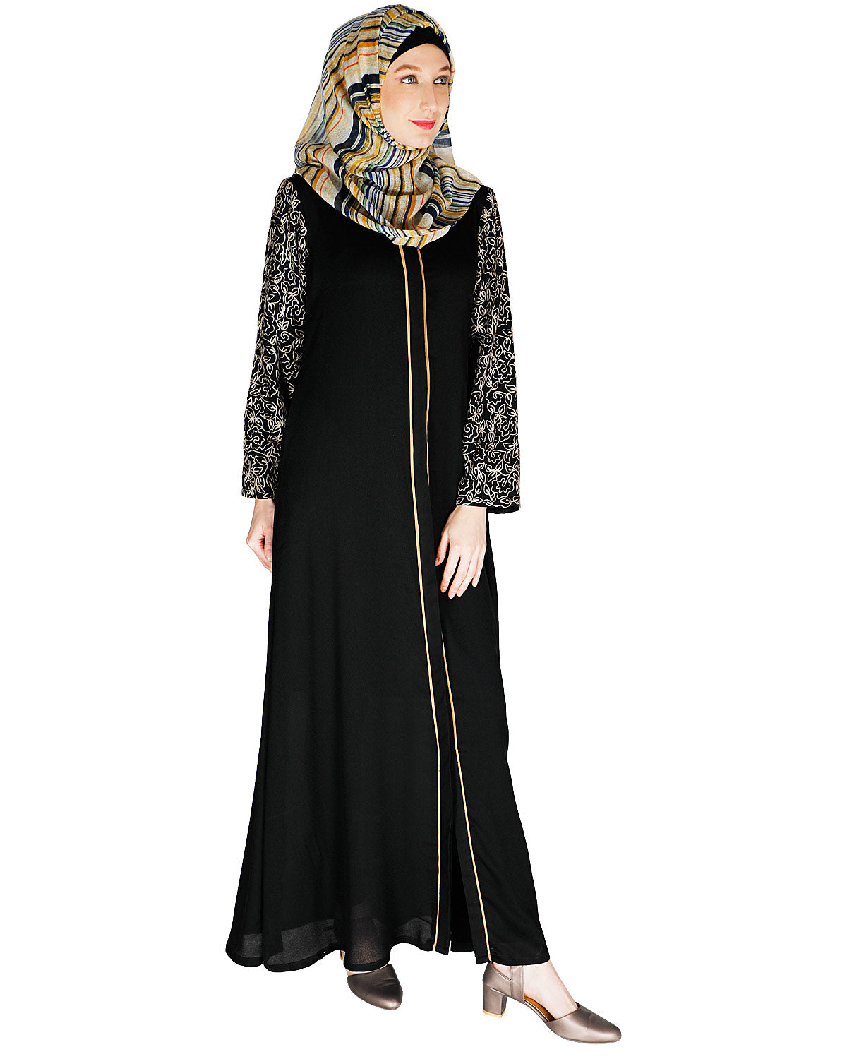 Role Down Abaya Black