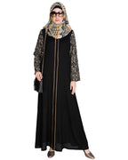 Role Down Abaya Black