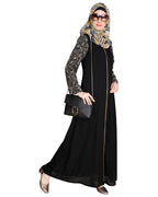 Role Down Abaya Black