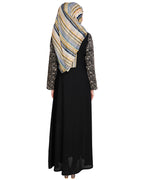 Role Down Abaya Black