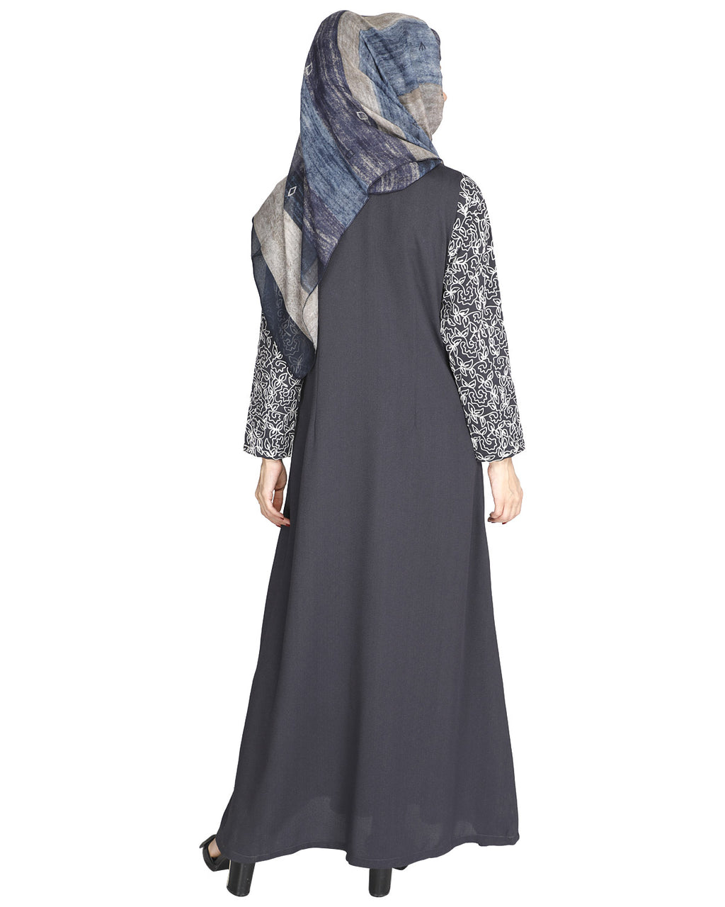 Role Down Abaya Grey