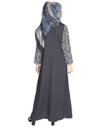 Role Down Abaya Grey