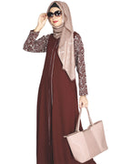 Role Down Abaya Maroon