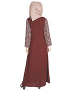 Role Down Abaya Maroon