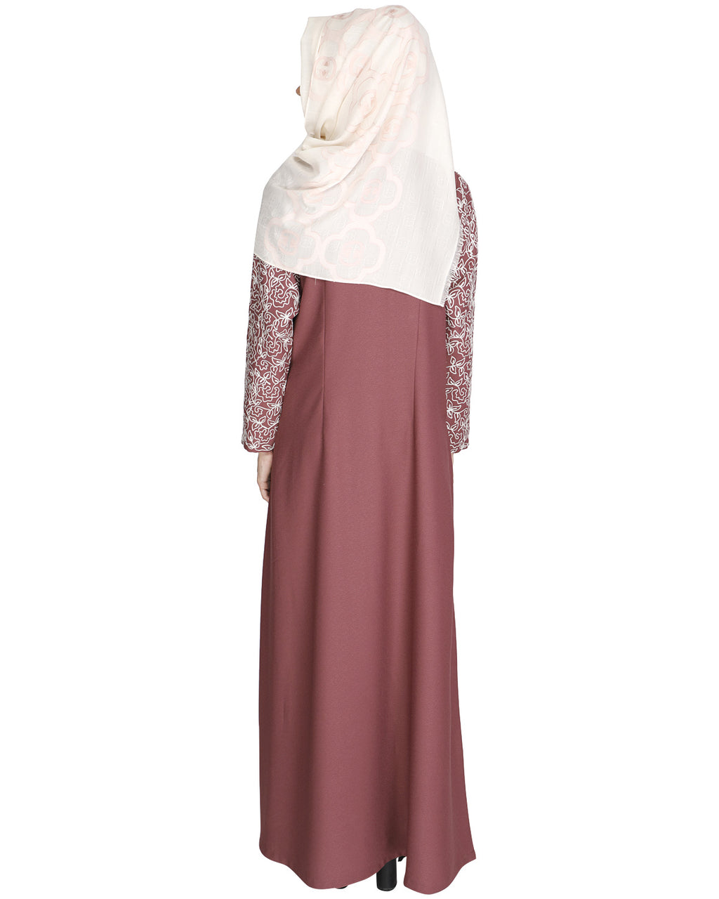 Role Down Abaya Pink